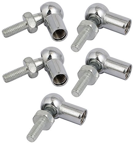 sourcing map 5stk. Gelenkkopf Kugellager mit Bolzen, Recht-Hand Innengewinde M8x1,25mm und Recht-Hand Außengewinde M6x1,0mm, Kugelbuchse Endfitting