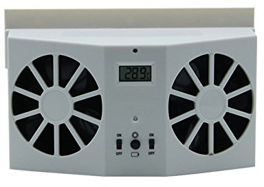 Steellwingsf Car Auto Solar Fan Window Cooling Air Vent Vehicle Ventilation System Radiator (White)
