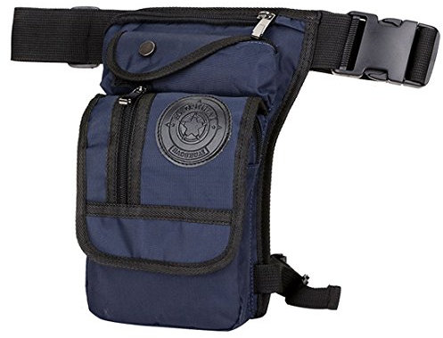 Xieben Nylon Drop Beinbeutel für Herren Frauen Motorrad Bike Hip Bum Gürtel Taille Gürteltasche Bauchtasche Reise Outdoor Camping Taktische Wandern Radfahren Crossbody Umhängetasche Marine