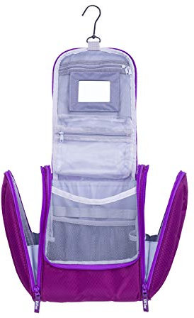 KASTaway Kulturbeutel Frauen, Kulturtasche Damen zum Aufhängen I Große Waschtasche, Kosmetiktasche Violett