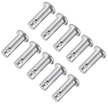 sourcing map 10 Stück Einloch Gabelbolzen 6mm x 16mm Lastösenbolzen Flachkopf verzinkter Stahl