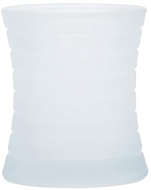 Sovie CANDLES Kerzenglas Curve Frostig Milchig - Glas für Refill Kerzen - Kerzen Deko für Innen & Außen - Zeitloses Design - Schützt Tisch & Dekoration