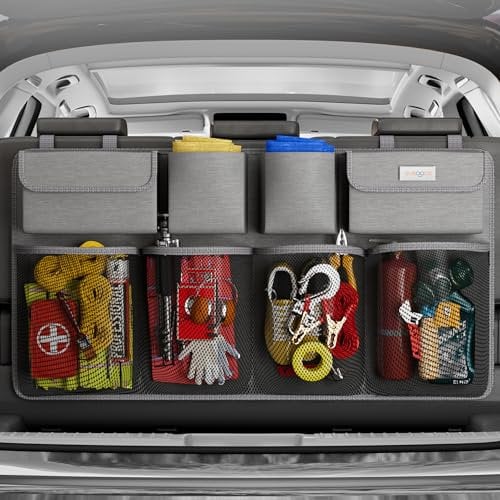 SURDOCA Car Boot Organiser, 3rd Gen Car Boot Storage, Universal Car Boot Tidy, Car Back Seat Organiser with 8 Large Pockets