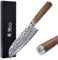 Wakoli Nussbaum Premium Santoku Messer – 17,5 cm Klinge aus 67 Lagen Damaststahl mit VG10-Kern, Griff aus Walnussholz, Profi Kochmesser