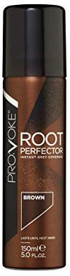 PROVOKE Root Perfector Instant Root Touch Up Spray 150 ml, Brown Hair, Instantly Covers Up Grey Regrowth, Non-Sticky Formula, Double The Standard Size