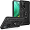BestST Hülle für Xiaomi MI 10T 5G/10T Pro 5G Cover + HD schutzfolie, Armor Stoßfest TPU PC Schutzhülle Ringhalter Handytasche Case Handy Hüllen, Schwarz