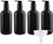 ZEOABSY 4 Stück Leere Schwarz Flaschen aus PET-Kunststoff 300 ml Leere Flaschen Seifenspender Lotionspender Badzubehör mit Weißen Lotion-Pumpen + 1 x Trichter