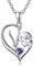 PRAYMOS Pferd Halskette Sterling Silber Herz Kette Anhänger Pony Geschenk für Damen Frauen Mädchen Freund Pferdeliebhaber (Halskette mit Pferdeanhänger-2)
