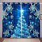 Tende per finestre con albero di Natale, colore blu, a tema natalizio, eleganti tende invernali a forma di fiocco di neve, per ragazze, figlie, camera da letto, decorazione per ragazze e bambine, con