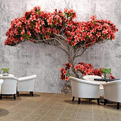 YXTSmurals Papier Peint Intissé Tapisserie Murales Panoramique 3D Rouge Mode Plantes Arbres Papier Peint Moderne De Papier Peint De Mur De Fond De Sofa De Salon