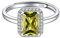 ChicSilver Fingerring mit Silber Quadrat Symbol für Damen Mädchen Verstellbarer Ring mit Quadrat Peridot Gebursstein Silber Ring für Verlorbung Hochzeit Party