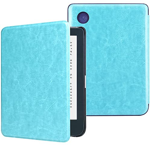 DMluna Étui Slimshell pour Kobo Clara Colour/BW/ 2E, Tolino Shine Colour/Shine 5/4, Coque de Protection Magnétique avec Fonction de Plume de Sommeil de Réveil Automatique, Bleu Ciel