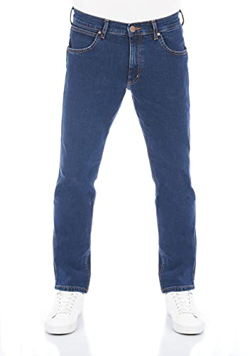 WRANGLER Jeans Herren Stretch Regular Straight Fit Greensboro Jeanshose Denim Blue w36, Farbe: Blue Chip, Größe: 36W / 34L