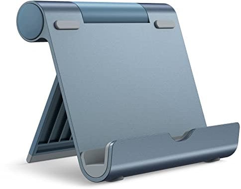 JETech Support Tablette, Support Dock Réglable Portable, Support de Bureau Pliable pour iPad/iPad Pro/Air/Mini, Galaxy Tab A8/A7 Lite/A7/S8/S7, Tab/Phones(4-13), Gris