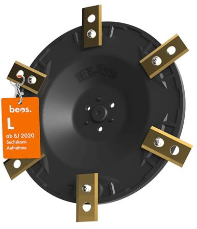 BEOS® Disco de Afinación para Robot Cortacésped para 6 Cuchillas - Disco de Cuchilla Reforzado con Fibra de Vidrio - Worx Landroid L800 & L1000 (a partir de 2020)