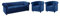 Vente-unique-Divano 3 posti e 2 poltrone CHESTERFIELD in velluto Blu notte