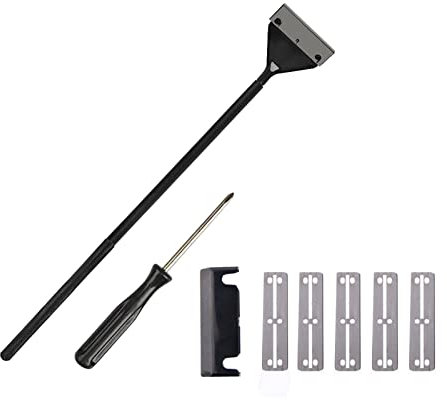Kiuiom Algenschaber Für Fischbecken,Algae Scraper,Algenschaber Für Aquascape,Aquarium Windscreen Cleaner,Blades Aquarium Glass Cleaner,Long Handle Aquarium Algae Cleaner,Mit Klinge,Schraubendreher