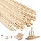 QEEYON Bâtons de Bambou,50 pcs Baguette Bois Naturel,Carré Tasseau Bois,Bambou Tige Barbe a Papa Bâtons de Travaux Manuels, pour Arts Plastique Bricolage Décorations(30cmx5mm)