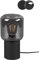 lightling Tischleuchte Niklas mit Fuß aus schwarz matt Metall, Glaschirm aus Rauchglas, Schnurschalter, exkl. 1 x E27 max. 40W, ø 13 cm, Höhe 24 cm