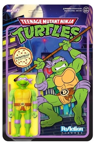 SUPER 7 TEENAGE MUTANT NINJA TURTLES REACTION FIGURE DONATELLO 10 CM