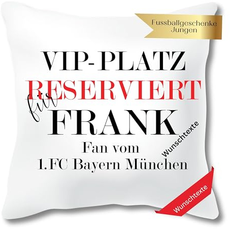 Zarto Fussball Fan Geschenke Männer - Fussballgeschenke Jungen Kinder 7-10 Jahre - Kissen personalisiert - Vatertag Geschenkidee Fussballfans - originelle Männergeschenke Männerkissen