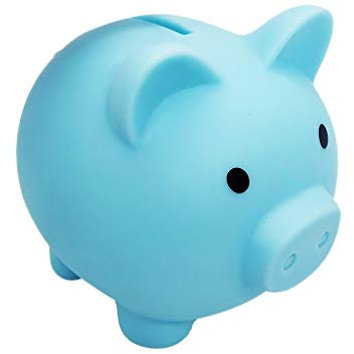 CUTeFiorino Trinkgeld Spardose Klein Niedliche Schweinebank Mädchen für Jungen mehrfarbige Bankgeld Erwachsene Kinder Gelddose Sparschwein Junge Baby (Sky Blue, One Size)