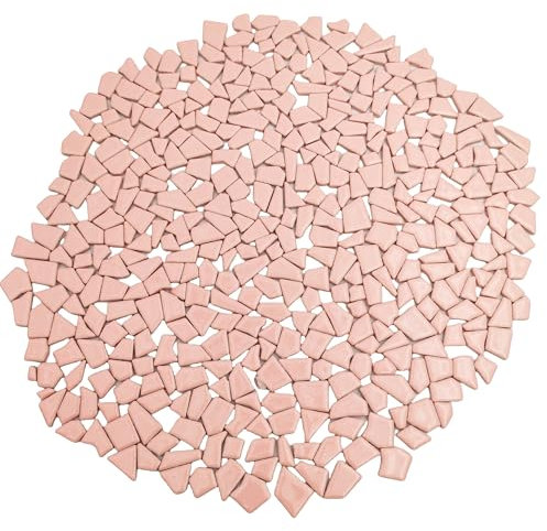 500 g unregelmäßige Keramik-Mosaikfliesen, 0,5 x 2 cm, kleine Mosaikstücke, Steine für DIY-Mosaikherstellung, Handwerk, Hobby, Kunst, Heimdekoration, Wanddekoration (Rosa)