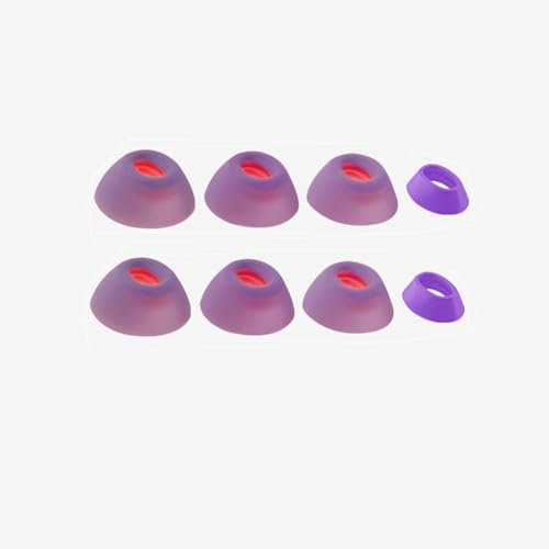 Ear Tips For JBL Tune Flex, 4 Sizes Replacement Silicone Earbud Tips, Eartips Earbuds Ear Buds Gel Wings Skin (Purple)