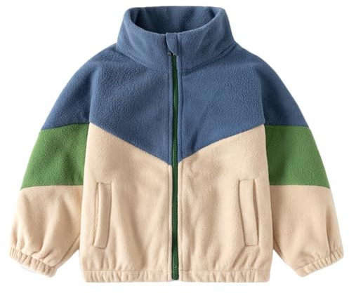 Veste en polaire pour tout-petits, manteaux chauds à manches longues à fermeture éclair pour bébés garçons pour l'automne, le printemps et l'hiver