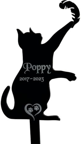 Plaques commémoratives personnalisées, pour animal de compagnie, cadeau, chat, chien, lapin, panneau de jardin, marqueur funéraire, plume