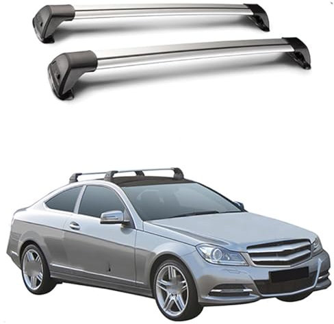 2 Stück Auto-Dachträger, für Mercedes Benz C Class C204 2 Door 2011-2015,Dachrelings Querstangen Abschließbar Querträger Dachträger Auto-Dachrelingträger Auto Gepäckträger Zubehör