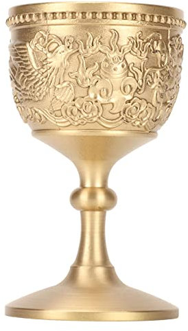 Sluffs Handgefertigter Vintage-Becher mit Prägung, Goldkelch, Retro-Prägestil, verdicktes Messing, eleganter Glanz-Zuhälterbecher für Party, Bankett, Hochzeit