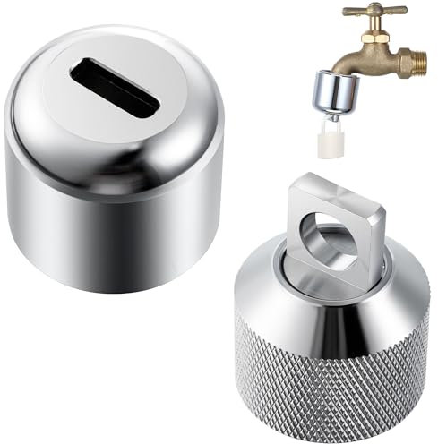 Enhon Schlauchschlösser, robuste Messingkonstruktion, Wasserhahn-Schloss, passend für 1,9 cm Gartenschlauchgewinde, Outdoor-Wasserhahnschloss verhindert Wasserdiebstahl, schützt Schlauchlätzchen