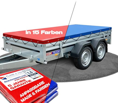 Hochwertige BRENDERUP nach Wuschmaß in 15 Farben - Anhänger Plane - Flachplane PKW-Anhänger - wasserdichte PVC Abdeckplane mit Anhänger Zubehör