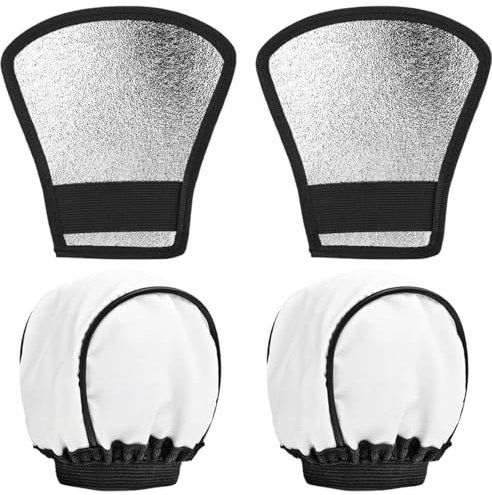 EIHI 4 Pièces diffuseur softbox, diffuseur flash argent, Réflecteur de Flash, 2 en 1 Diffuseur de Flash, Argent Réflecteur avec Bande