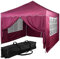 INSTENT Pavillon 3 x 3 m Basic wasserdicht UV Schutz 50+, 4 Seitenteile, Farbwahl, Bordeaux-Rot