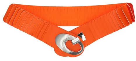 irisaa breiter Damen Gürtel Elastischer Taillengürtel, Hüftgürtel Stretch Gürtel mit Hakenverschluss, Damen Taillengürtel 2020:Hell Orange, Damen Taillengürte Größe:ONE SIZE