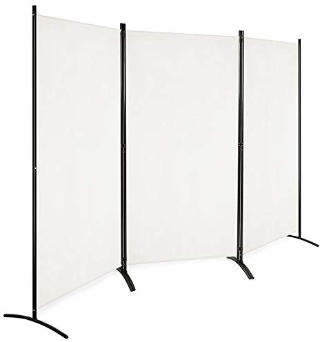 LIFEZEAL Raumteiler 3 teilig, Paravent Klappbar 260x183 cm, Beige | Freistehender Sichtschutz Trennwand für Innenbereich, Room Divider für Wohnzimmer, Schlafzimmer, Arbeitszimmer, Büro