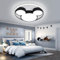 YiiNaio Micky Rund Deckenlampe LED Schwarz Kinderzimmer Deckenleuchte Dimmbar Panel Beleuchtung mit Fernbedienung Mädchen Jungen zimmer Kinder Wandleuchte Babyzimmer Schlafzimmer Beleuchtung Ø50cm