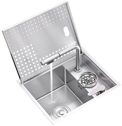 TYYCKJ Kitchen Sliver Kompaktes Waschbecken aus Edelstahl, Mini-Küche, Wohnmobil, kleines Waschbecken mit Wasserhahn, platzsparend für Wohnungen, Utility-Coffee-Shop-Bars