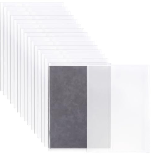 FINGERINSPIRE 16 Stück Transparente Buchumschläge 475x305mm Starker Transparenter Kunststoff Buchhüllen Rechteckige Buchumschläge Mit Selbstklebendem Verschluss Wasserdichte Staubdichte Buchumschläge