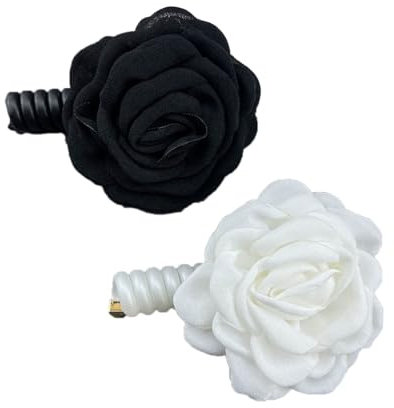 QUEENYARD Bunte Kamelien-Haarbänder, Telefonkabel, Haarbänder, elastisch, für Damen, dehnbar, 2 Stück