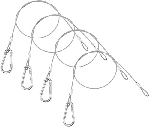 4 unidades de 50 cm x 1,5 mm, cable de seguridad, cable de acero con ojales, cable de bucle, cuerda de alambre ajustable, cable de seguridad de acero inoxidable