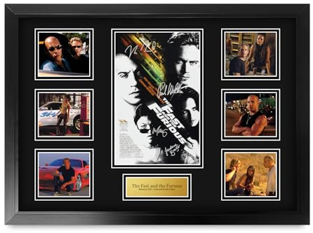HWC Trading Fast & Furious 1 Paul Walker, Vin Diesel Geschenke Geducktes Signiertes Autogramm Foto für Fans von Film Memorabilien - A2 Gerahmt