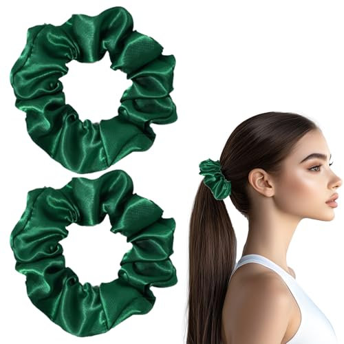 2 Stück Haargummi Seide MäDchen Haarband Seiden Scrunchies Seiden Haargummi Damen Haarschmuck Klein Silk Haargummis Haare DüNn Samt Kknekki Accessories HaarbäNder Invisibobble Scrunchie Haarklammer