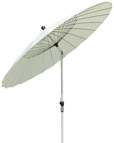 SMELEDFCFK Gartenschirm Rund Shanghai Kurbelschirm Alu Marktschirm 250 cm Terrassenschirm Sonnenschutz Knickbar Sonnenschirm Mit Kurbel/24 Rippen(White)