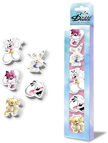 DIDDL - Diddl 3D-Radiergummi-Set – 5 originelle Radiergummis – Zubehör für Schreibwaren, lustig und bunt – niedliche Geschenkidee für Kinder & Fan der 90er Jahre