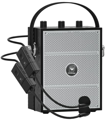 SANMIC Amplificatore vocale da 50 W con 2 microfoni, microfono con altoparlante