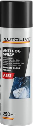 AUTOLIVE Spray Antivaho Pack de 3 x 250 ml – Limpiador de Lunas y Parabrisas de Coche – Prevención de Vaho y Condensación en Cristales Interiores – Anti-Fog para Máxima Visibilidad