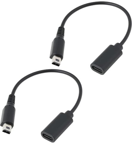 OTOTEC 2PCS Game Console USB Type-C Adapter Converter Charging Cable Compatible with Nintendo DSi DSi XL 2DS 3DS New 3DS 3DS XL